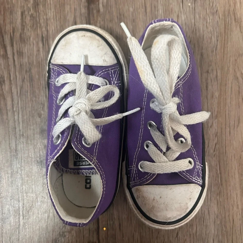 Converse Purple and White High-Top Sneakers